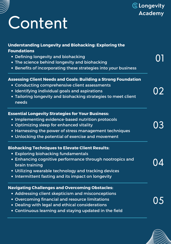 Elevate Your Wellness Business with Proven Longevity and Biohacking Strategies